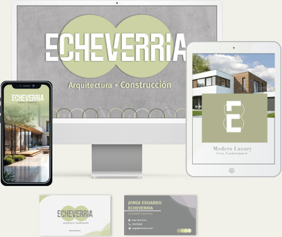 Echeverria Arquitectura + Construcción brand identity