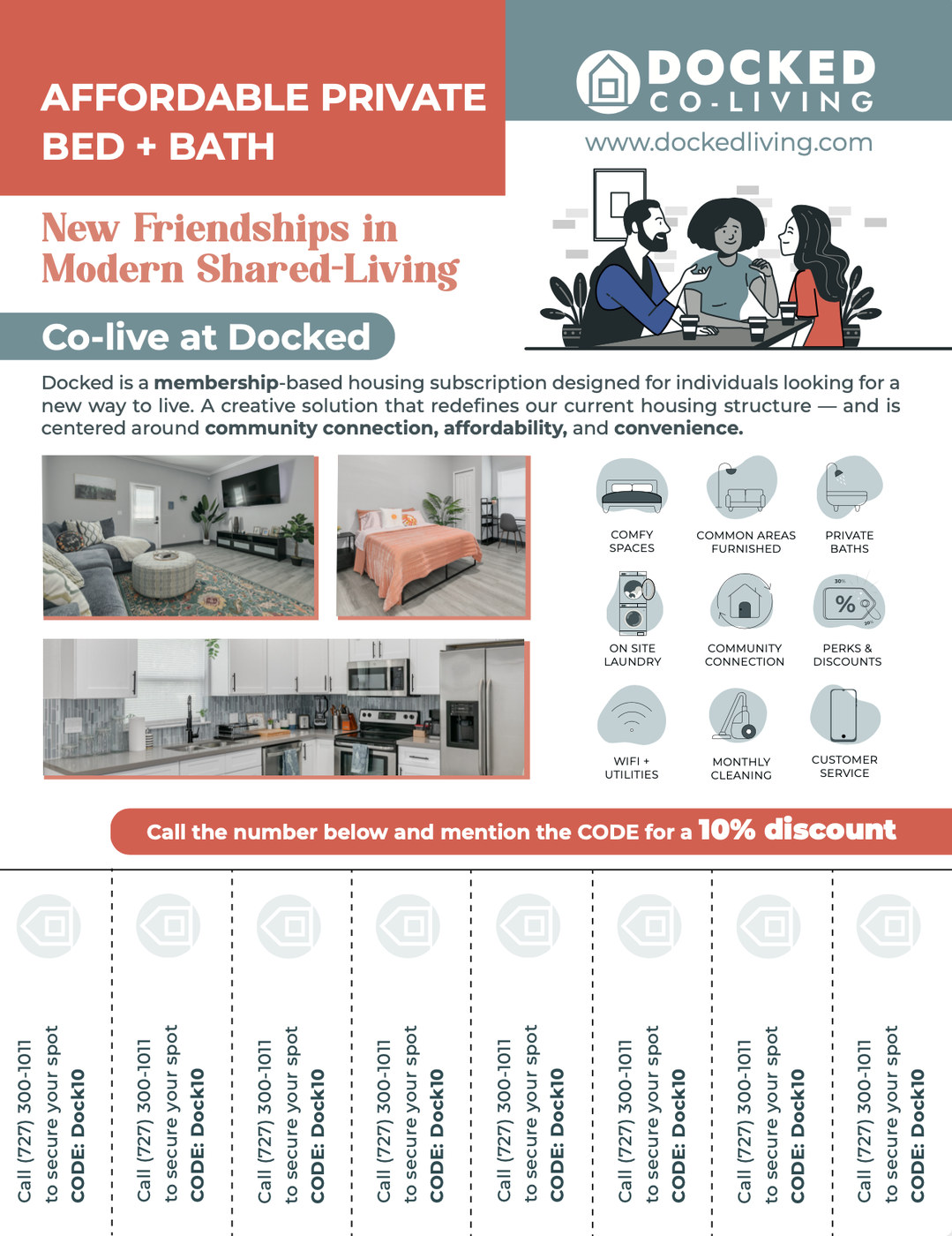 Affordable private bed and bath flyer