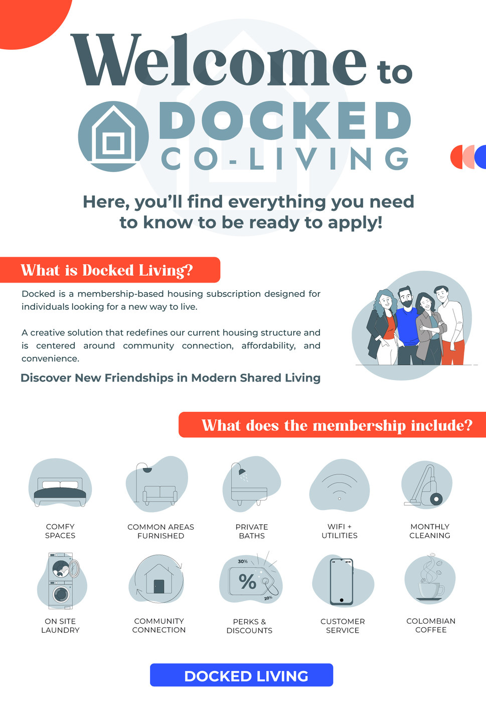 Welcome to Docked Co-Living flyer
