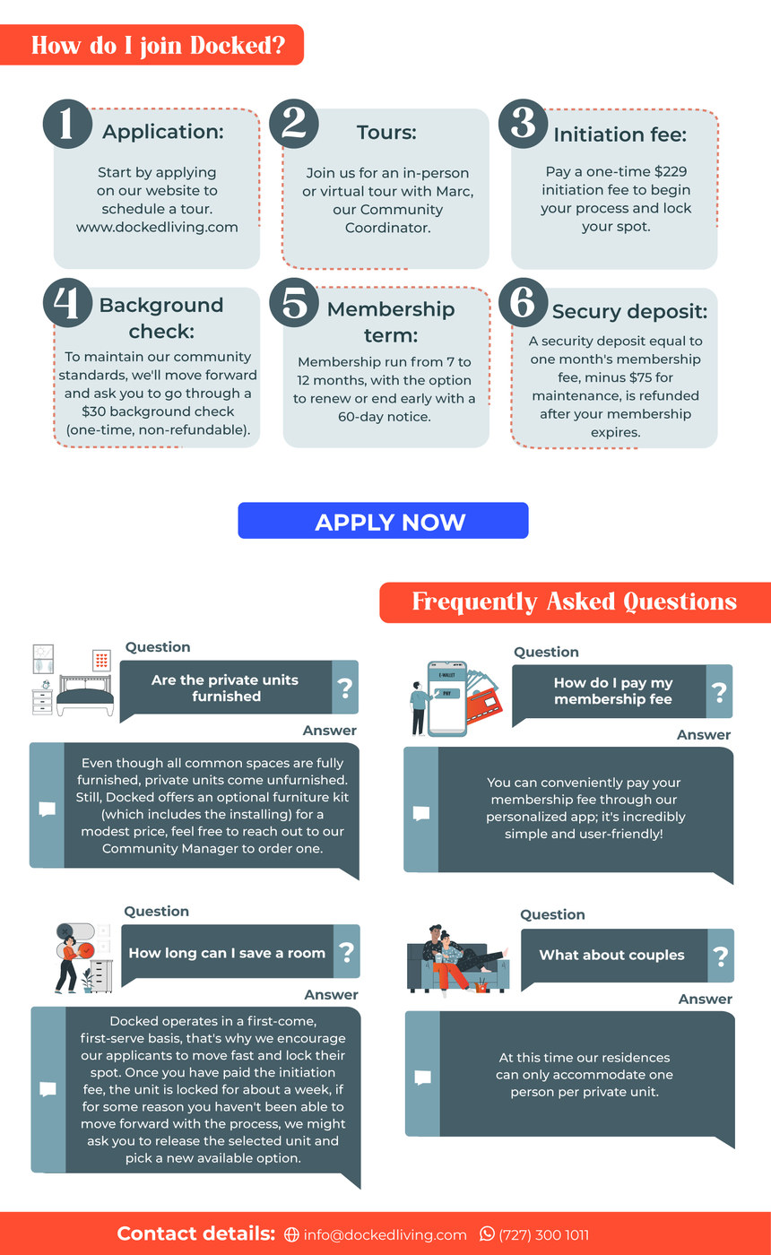 How do I join Docked — steps and FAQ flyer