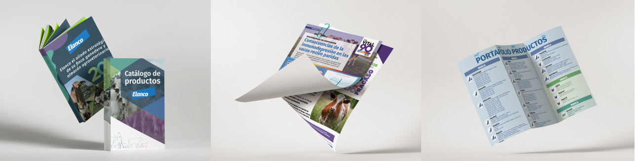 Elanco product catalogue and folder designs