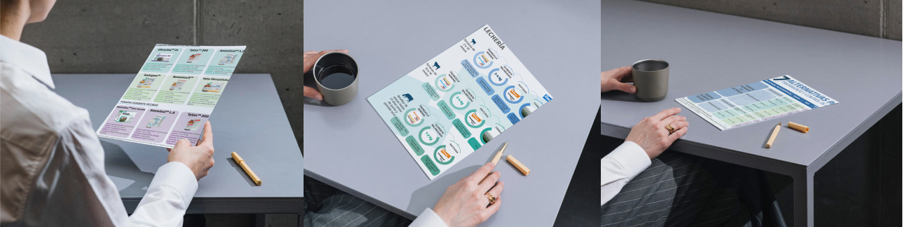Elanco product portfolio leaflet in use
