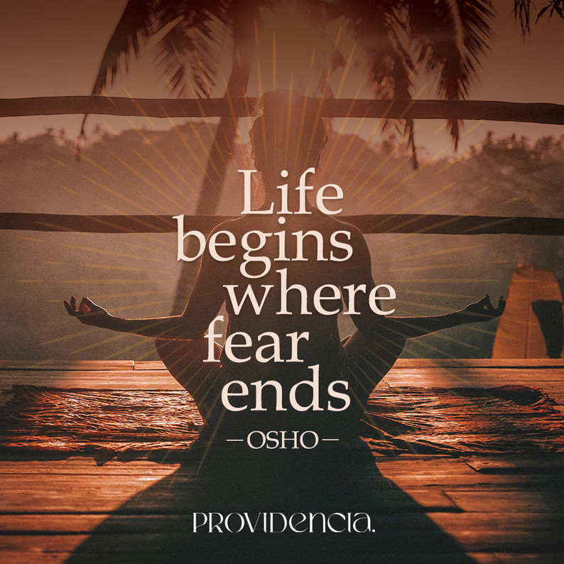 Life begins where fear ends — Osho quote campaign post
